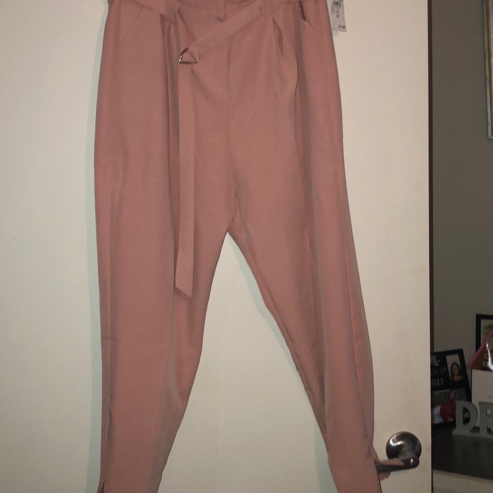 Pastel pink flare out dress pants